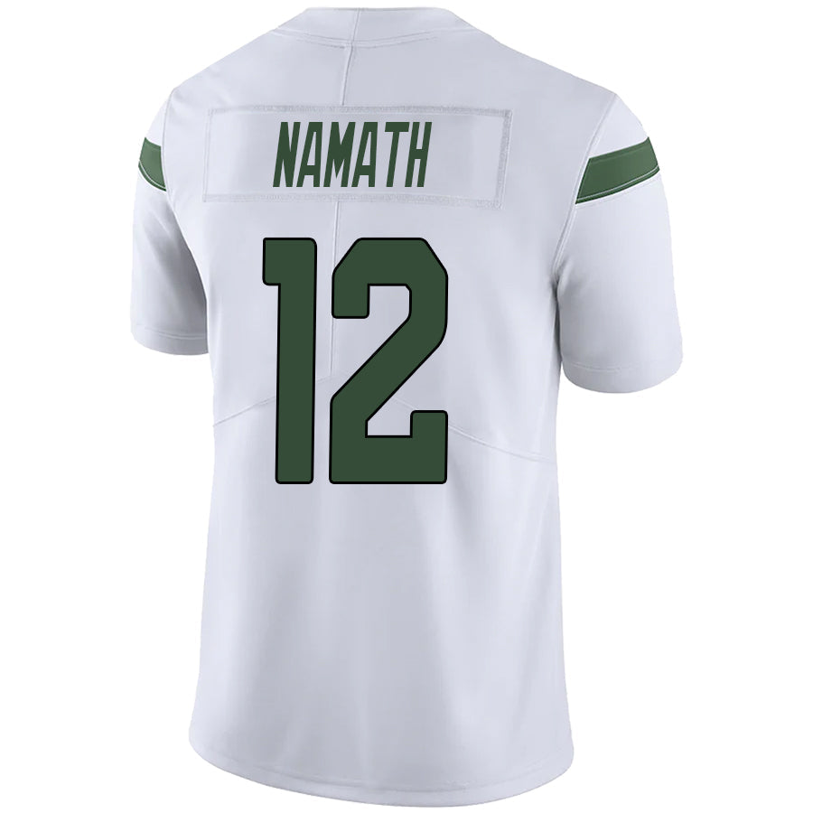 Custom #12 White NYJ Football Shirt Top