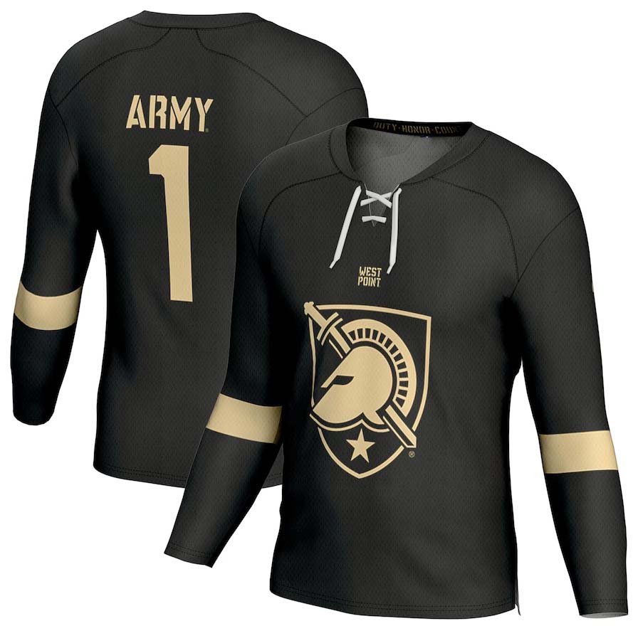 Custom #1 Black ARMY Hockey Shirt Top