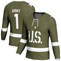 Custom #1 Olive ARMY Hockey Shirt Top