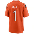 Custom #1 Orange CIN Football Shirt Top