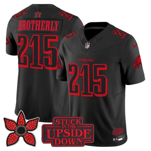 215 Brotherly Love Philadelphia Eagles ‘Stranger Things Edition’ Jersey - Black
