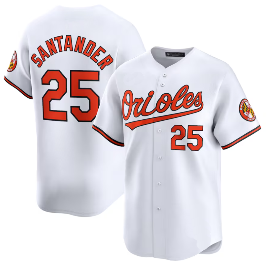 Custom #25 White BAL Baseball Shirt Top