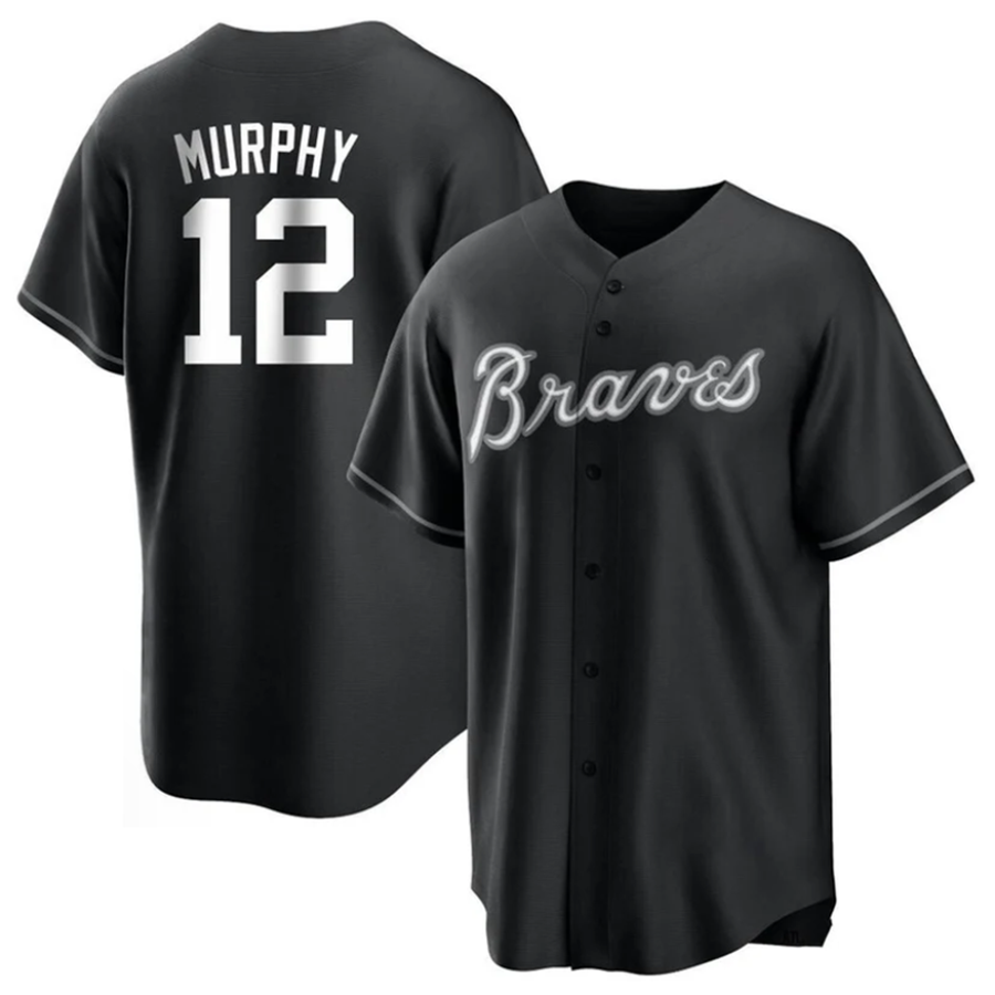 Custom #12 Black ATL Baseball Shirt Top