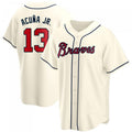 A.Braves #13 Ronald Acuna Jr. Player Cream Alternate Jersey Stitches Baseball Jerseys