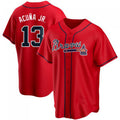 Custom #13 Red ATL Baseball Shirt Top