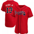 Custom #13 Red ATL Baseball Shirt Top