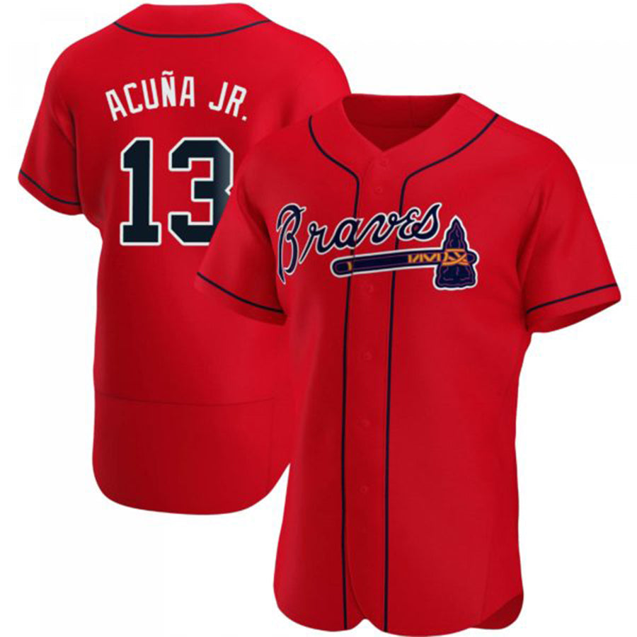 Custom #13 Red ATL Baseball Shirt Top