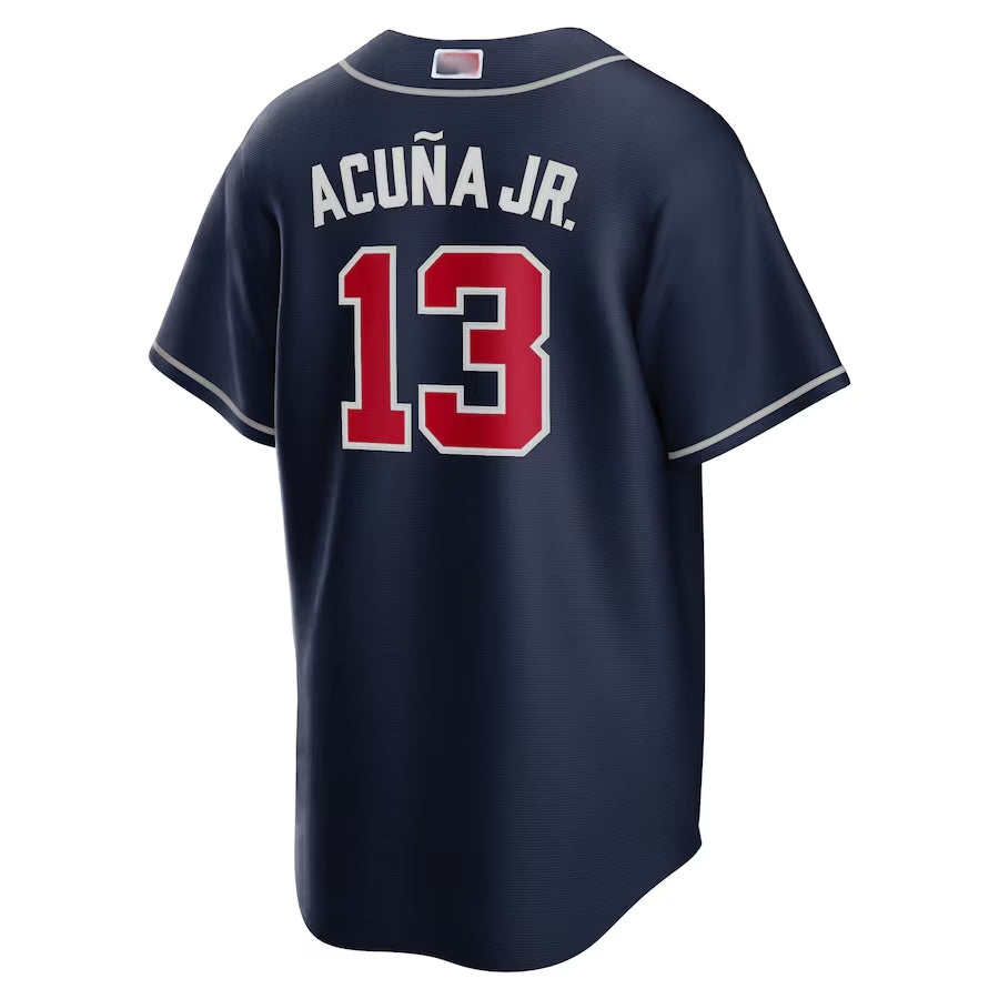 Custom #13 Navy ATL Baseball Shirt Top