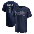 Custom #1 Navy ATL Baseball Shirt Top