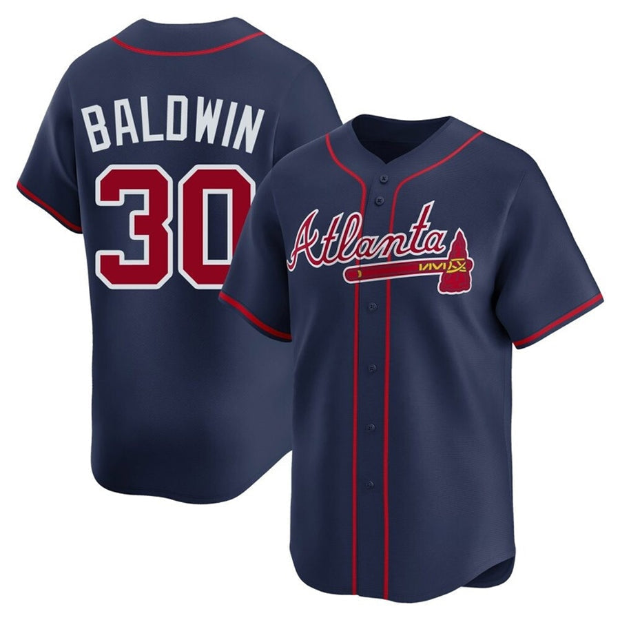 Custom #30 Navy ATL Baseball Shirt Top