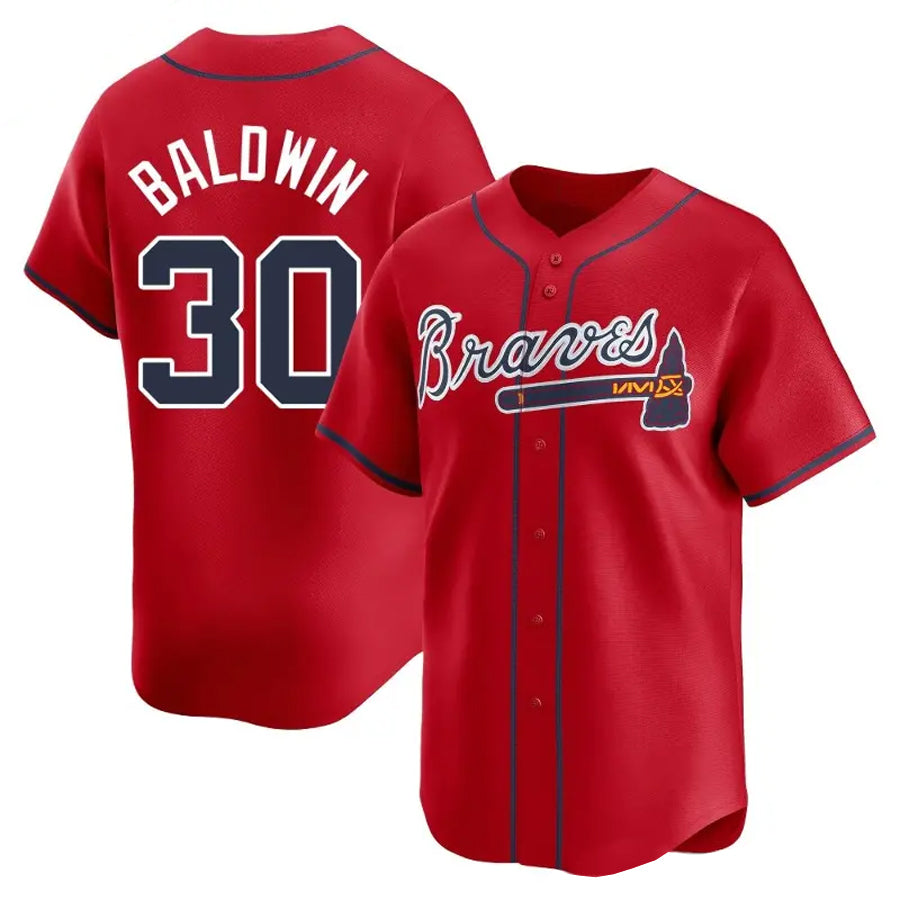 Custom #30 Red ATL Baseball Shirt Top
