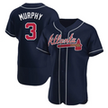 Custom #3 Navy ATL Baseball Shirt Top