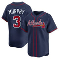 Custom #3 Navy ATL Baseball Shirt Top