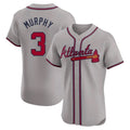 Custom #3 White ATL Baseball Shirt Top