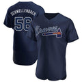 Custom #56 Navy ATL Baseball Shirt Top