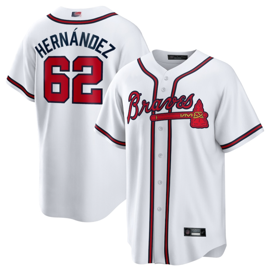 Custom #62 White ATL Baseball Shirt Top