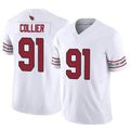 Custom #91 White ARI Football Shirt Top