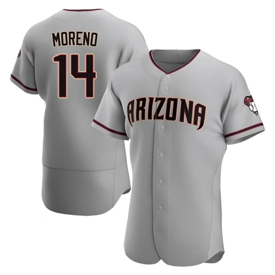 Custom #14 Gray ARI Baseball Shirt Top