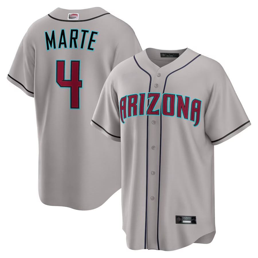 Custom #4 Gray ARI Baseball Shirt Top