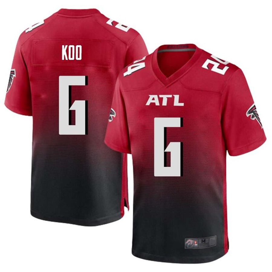 Custom #6 Red ATL Football Shirt Top