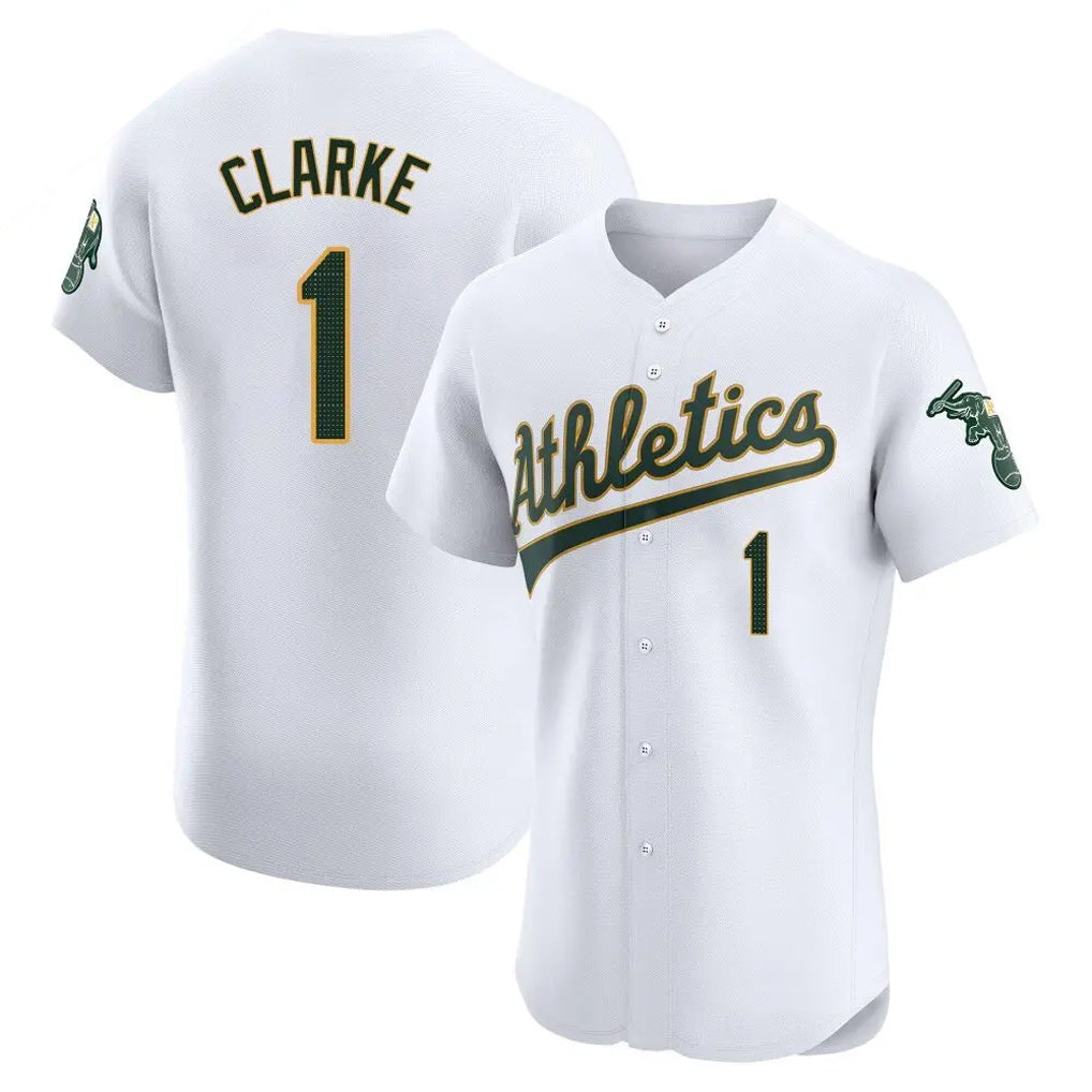 Custom #1 White OAK Baseball Shirt Top