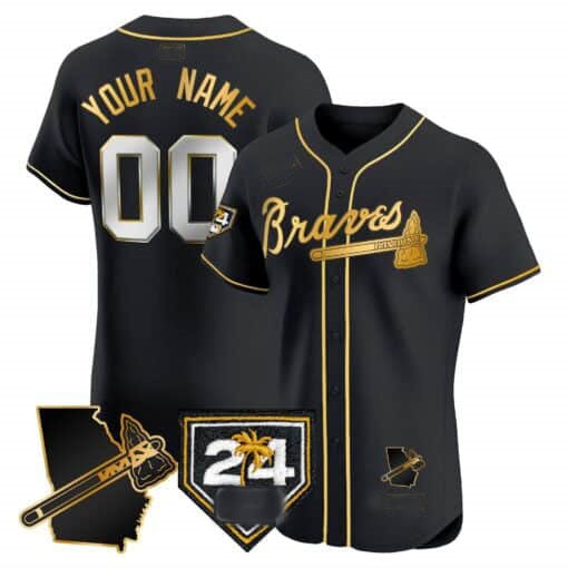 Custom A.Braves Spring Training & Georgia Patch Vapor Premier Elite 篓C Stitched Baseball Jerseys