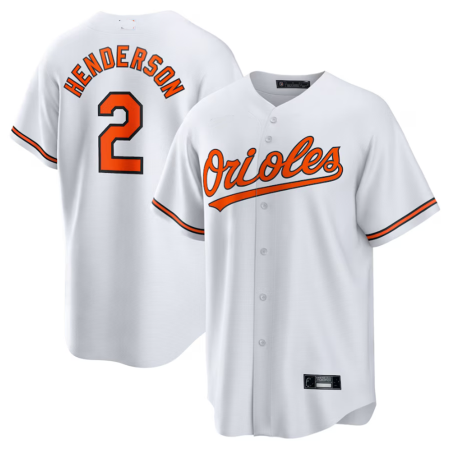 Custom #2 White BAL Baseball Shirt Top