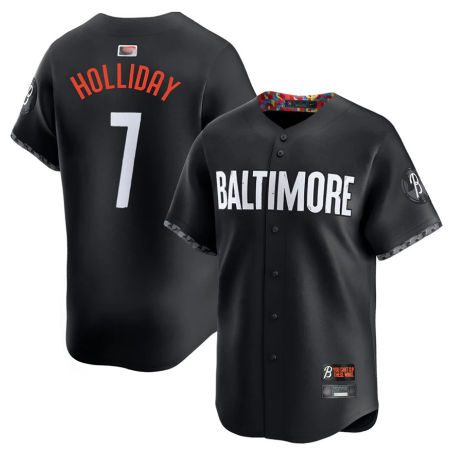 Custom #7 Black City Connect BAL Baseball Shirt Top