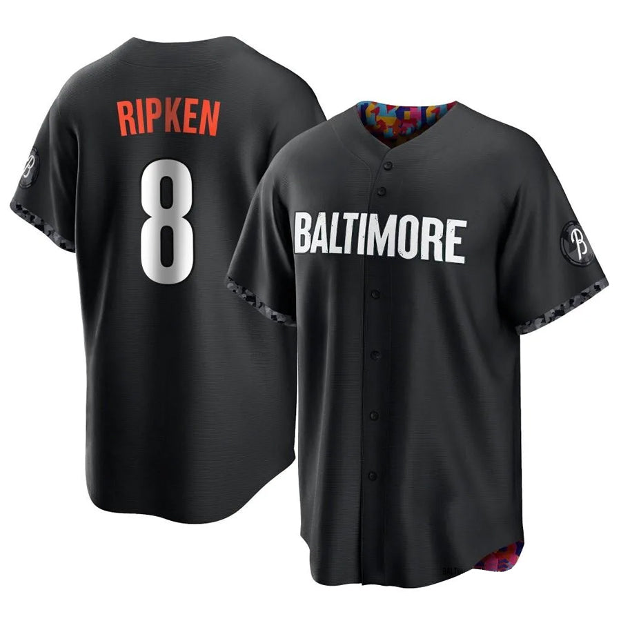 Custom #8 Black City Connect BAL Baseball Shirt Top