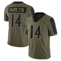Custom #14 Olive BAL Football Shirt Top