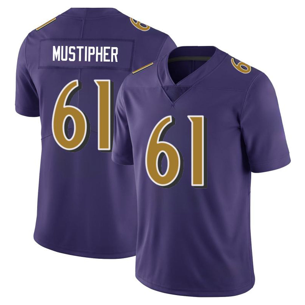 Custom #61 Purple BAL Football Shirt Top