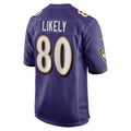 Custom #80 Purple BAL Football Shirt Top