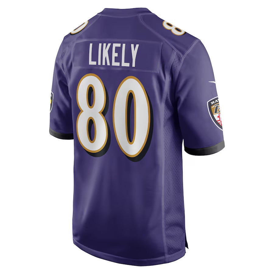 Custom #80 Purple BAL Football Shirt Top