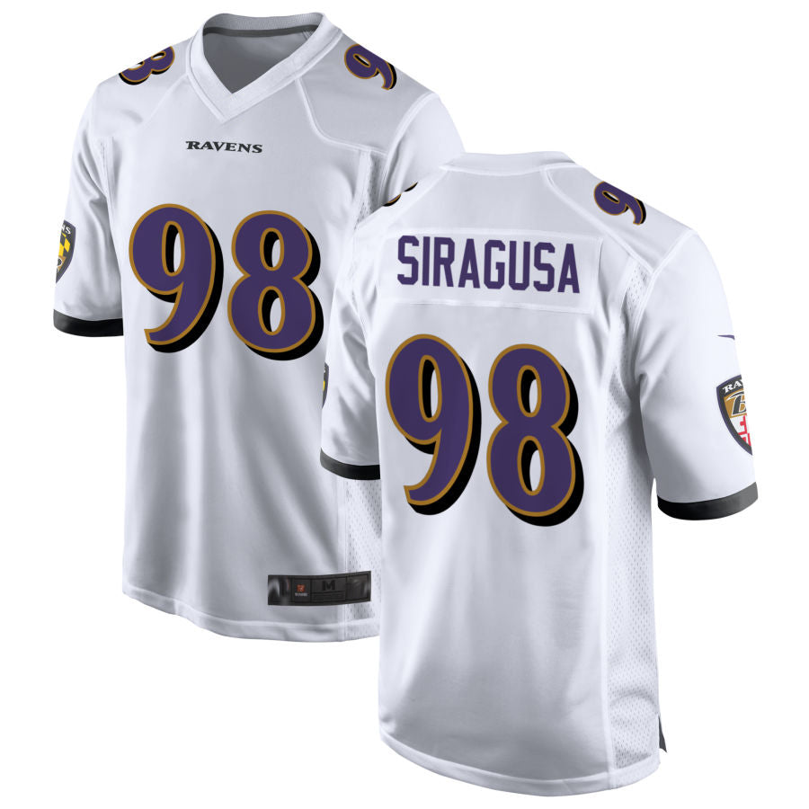 Custom #98 White BAL Football Shirt Top