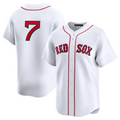 Custom #7 White BOS Baseball Shirt Top