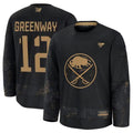 Custom #12 Black BUF Hockey Shirt Top