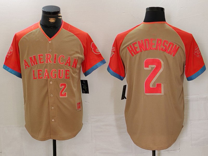 Custom #2 Cream All Star BAL Baseball Shirt Top