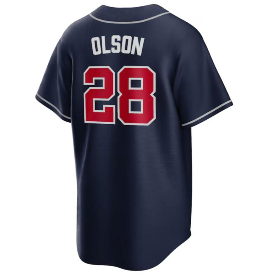 Custom #28 Navy ATL Baseball Shirt Top