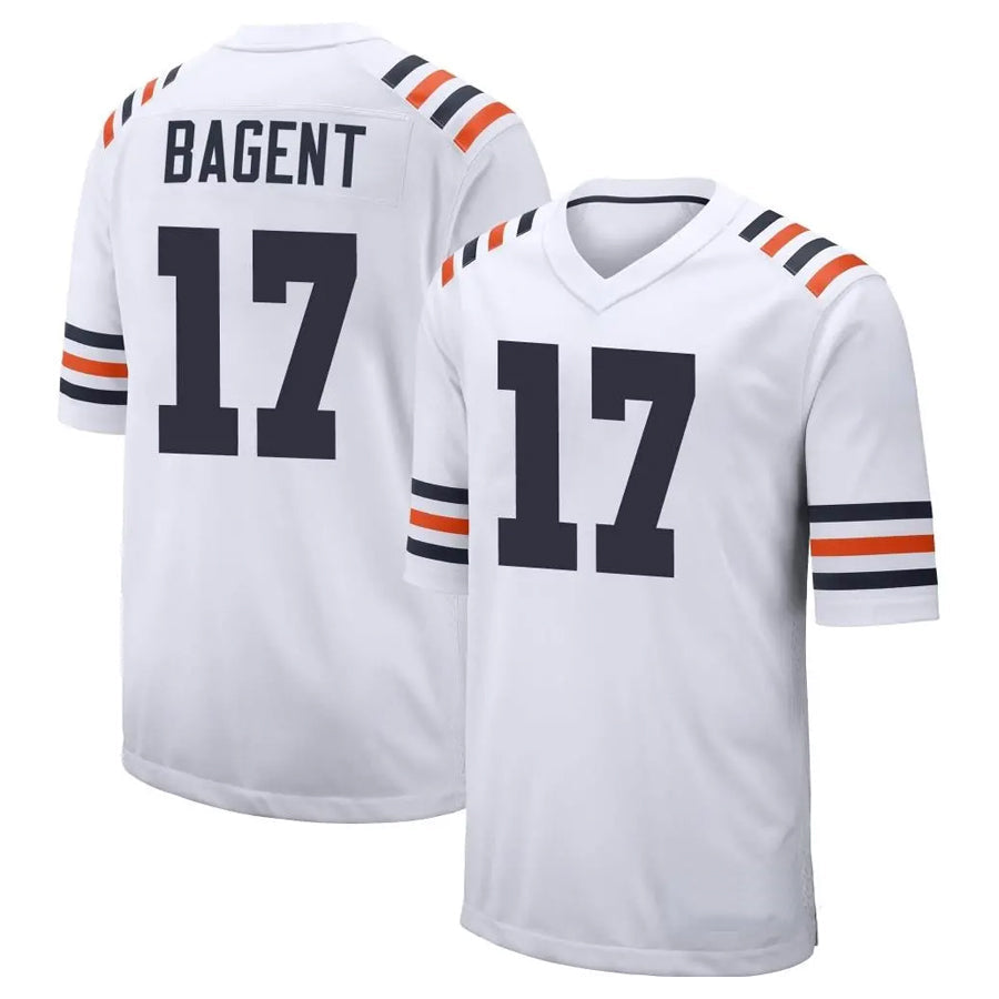 Custom #17 White CHI Football Shirt Top