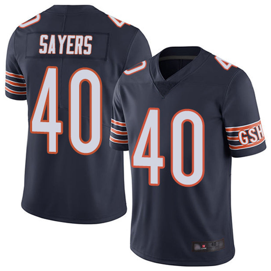Custom #40 Navy CHI Football Shirt Top