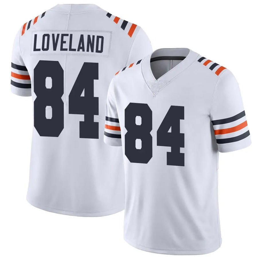 Custom #84 White CHI Football Shirt Top