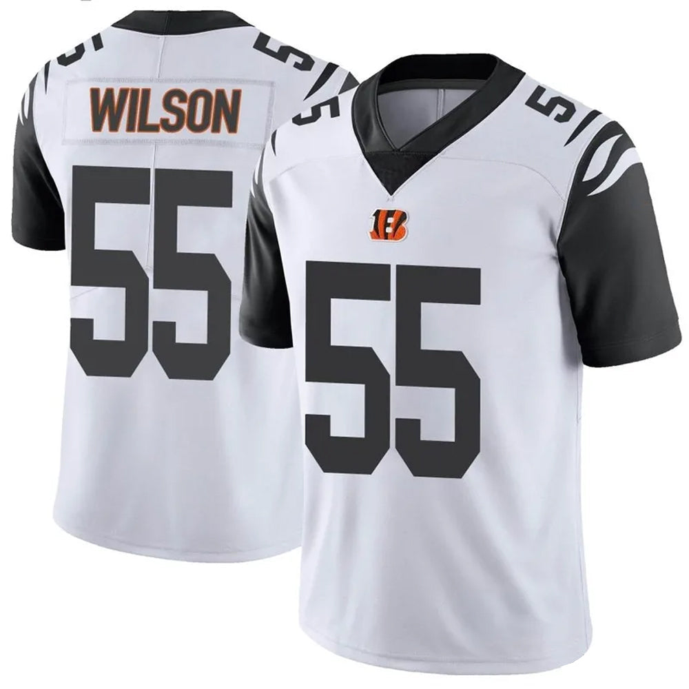 Custom #55 White CIN Football Shirt Top