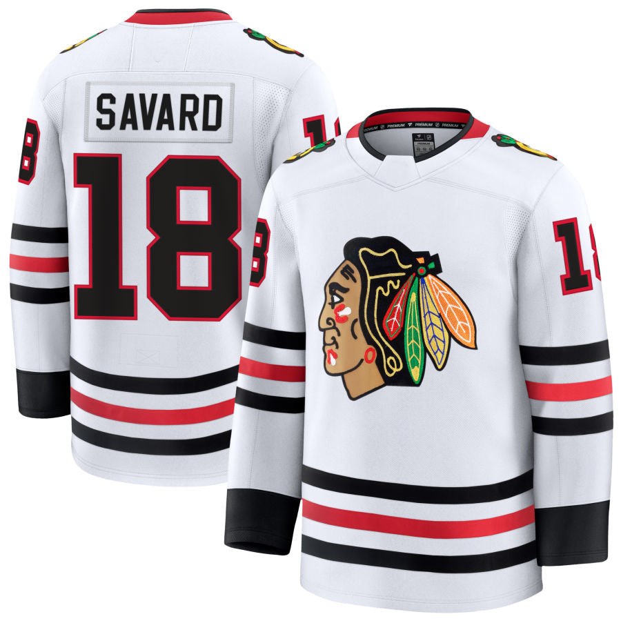 Custom #18 White CHI Hockey Shirt Top