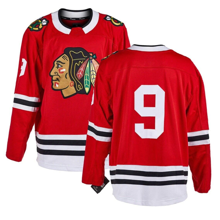 Custom #9 Red CHI Hockey Shirt Top