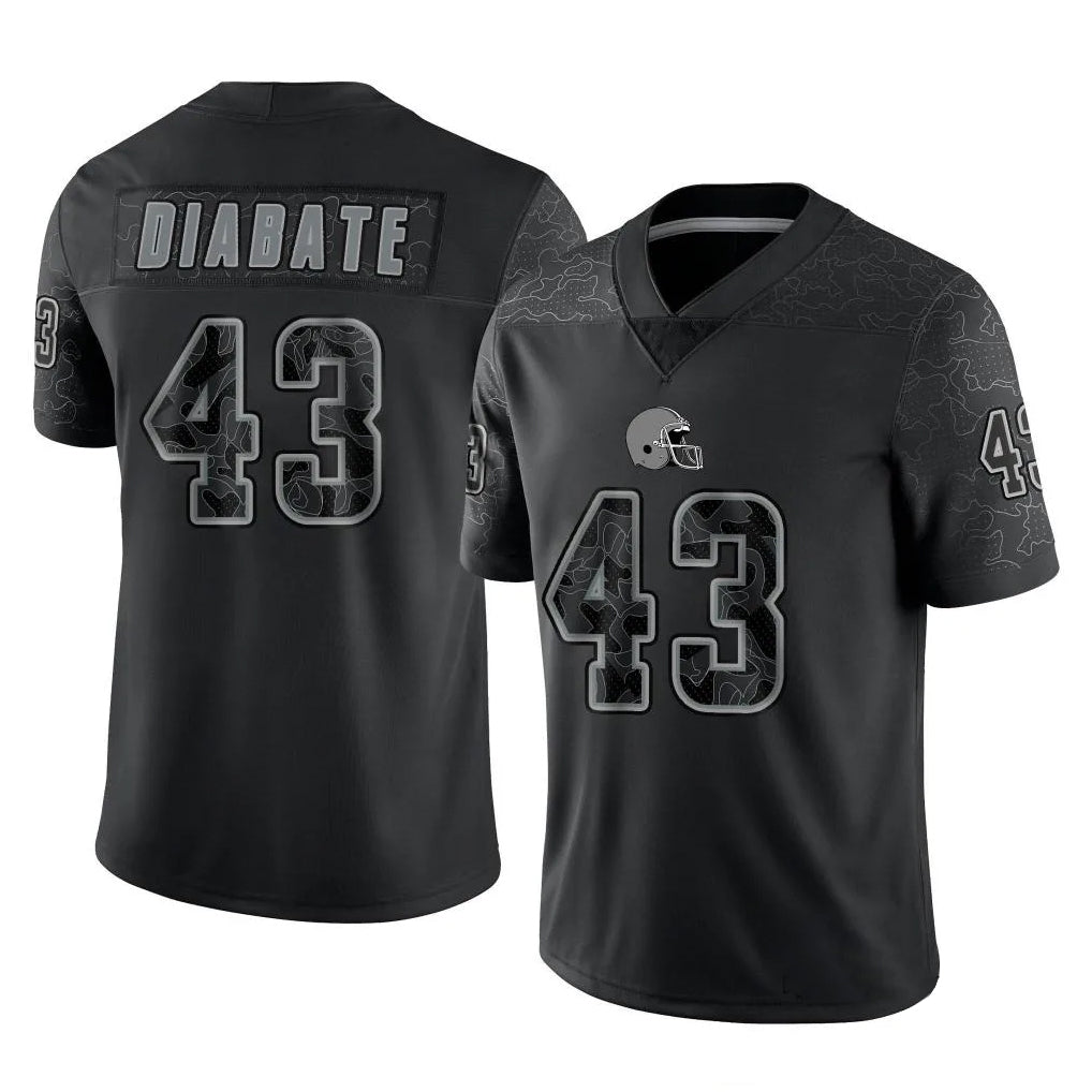 Custom #43 Black CLE Football Shirt Top