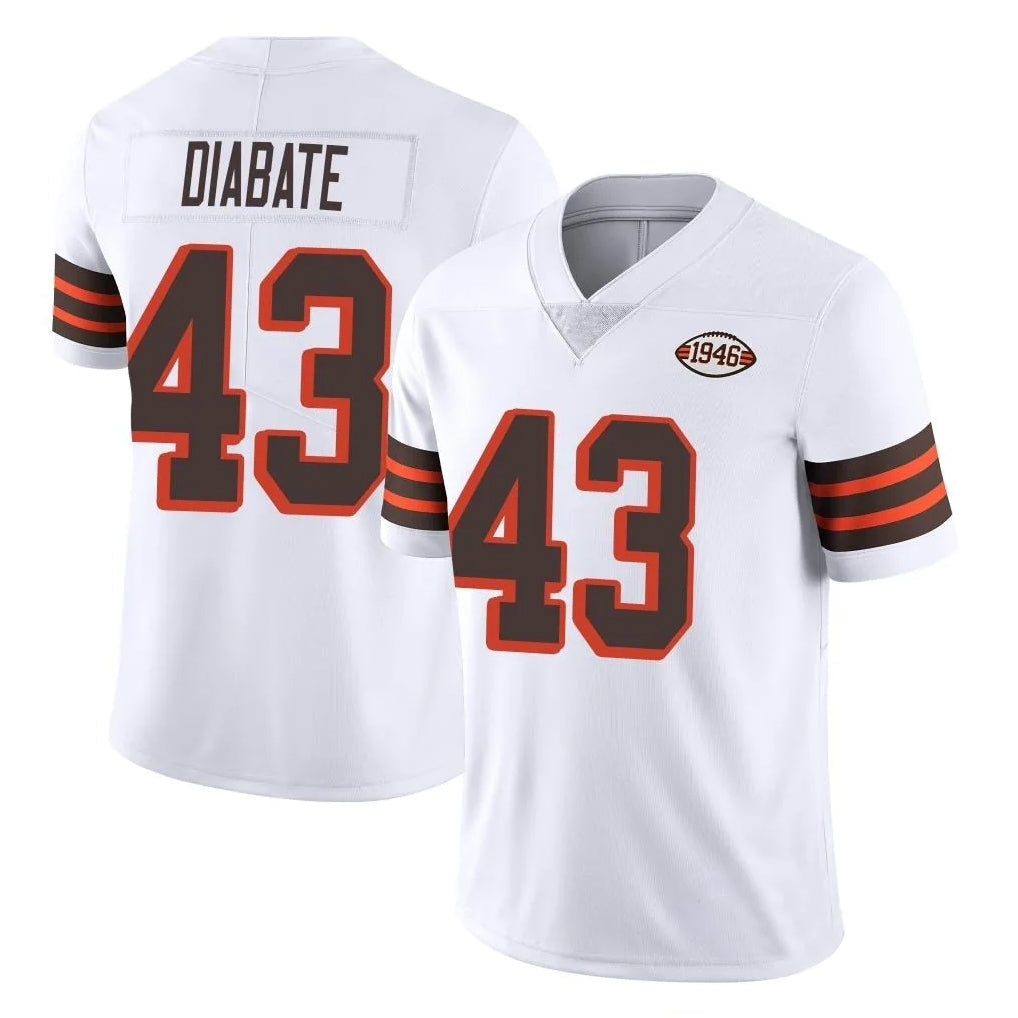 Custom #43 White CLE Football Shirt Top