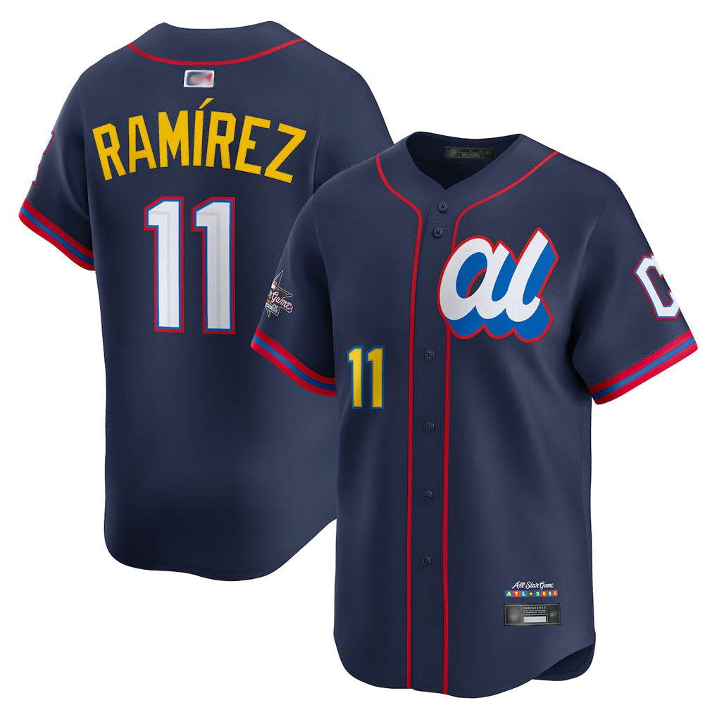 Custom #11 Navy All Star CLE Baseball Shirt Top