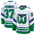 Custom #37 White Throwback CAR Hockey Shirt Top