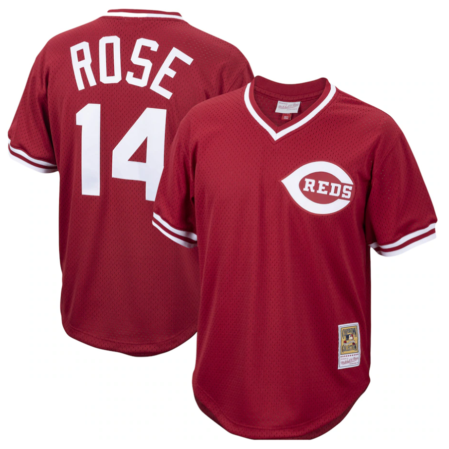 Custom #14 White Throwback CIN Baseball Shirt Top