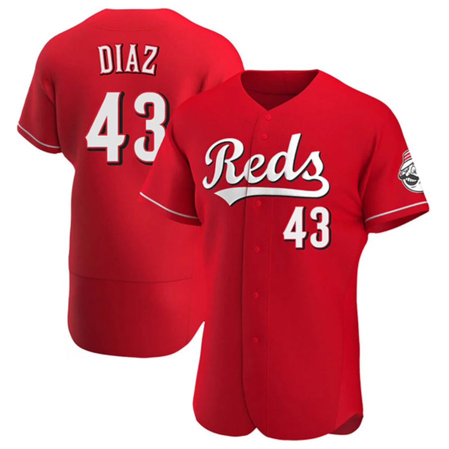 Custom #43 Red CIN Baseball Shirt Top
